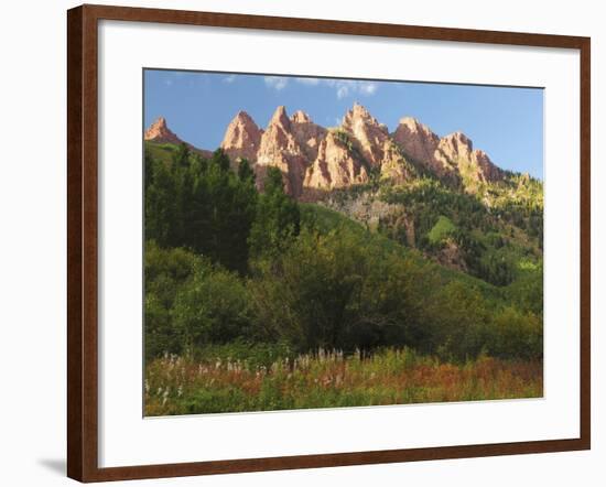 Late Afternoon Mountain Glow at the Maroon Bells Wilderness: Aspen, Colorado, USA-Michel Hersen-Framed Photographic Print