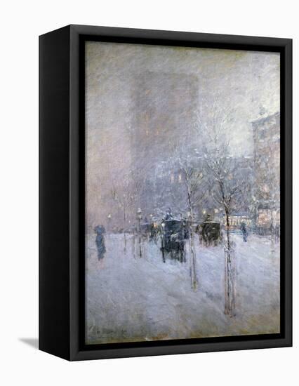 Late Afternoon, New York, Winter, 1900-Childe Hassam-Framed Premier Image Canvas