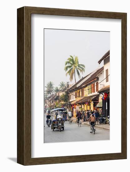 Late Afternoon Street Scene, Luang Prabang, Laos, Indochina, Southeast Asia, Asia-Jordan Banks-Framed Photographic Print