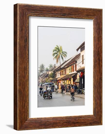 Late Afternoon Street Scene, Luang Prabang, Laos, Indochina, Southeast Asia, Asia-Jordan Banks-Framed Photographic Print