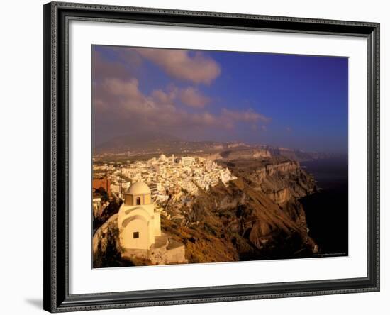 Late Afternoon View of Town, Thira, Santorini, Cyclades Islands, Greece-Walter Bibikow-Framed Photographic Print