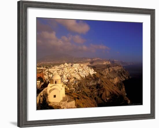 Late Afternoon View of Town, Thira, Santorini, Cyclades Islands, Greece-Walter Bibikow-Framed Photographic Print