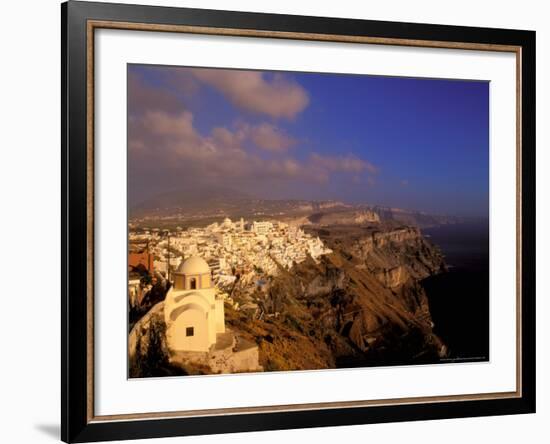 Late Afternoon View of Town, Thira, Santorini, Cyclades Islands, Greece-Walter Bibikow-Framed Photographic Print