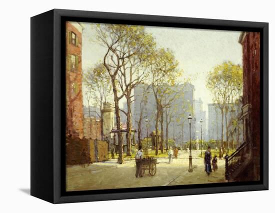 Late Afternoon, Washington Square-Paul Cornoyer-Framed Premier Image Canvas