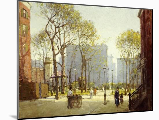 Late Afternoon, Washington Square-Paul Cornoyer-Mounted Giclee Print