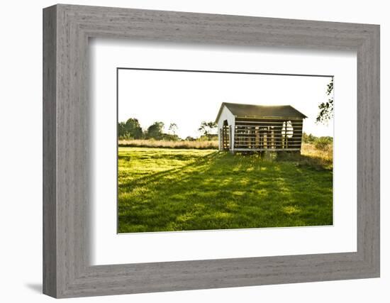 Late Day Sun Pokes Through the Slats of a Corn Crib on a Bucks County, Pennsylvania Farm-Vince M. Camiolo-Framed Photographic Print