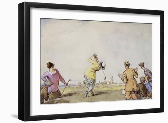 Late Edwardian Golfing Scene-Stapleton Collection-Framed Giclee Print