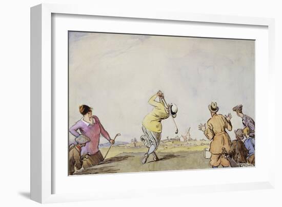 Late Edwardian Golfing Scene-Stapleton Collection-Framed Giclee Print