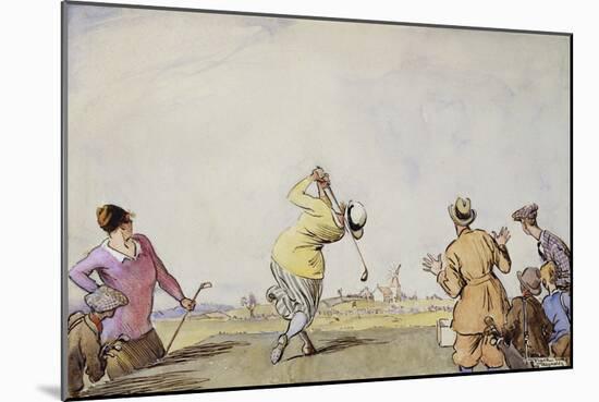 Late Edwardian Golfing Scene-Stapleton Collection-Mounted Giclee Print