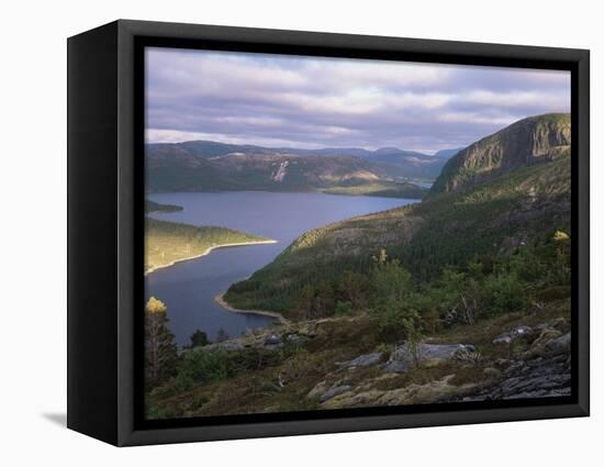 Late Evening Light Over Norwegian Fjord, Lausvnes, Nord-Trondelag, Norway, Europe-Pete Cairns-Framed Premier Image Canvas