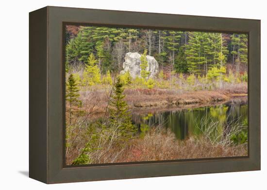 Late Fall. Round Pond, Barrington, New Hampshire-Jerry and Marcy Monkman-Framed Premier Image Canvas