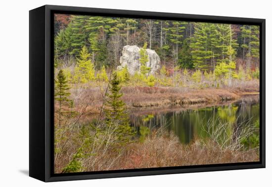 Late Fall. Round Pond, Barrington, New Hampshire-Jerry and Marcy Monkman-Framed Premier Image Canvas