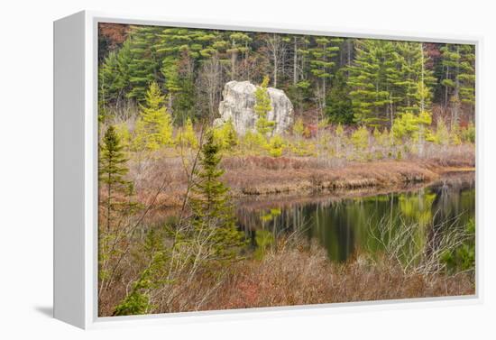 Late Fall. Round Pond, Barrington, New Hampshire-Jerry and Marcy Monkman-Framed Premier Image Canvas
