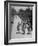 Late For Graduation, Five Seniors Holding on to Their Caps and Race to the Ceremony-Ed Clark-Framed Photographic Print