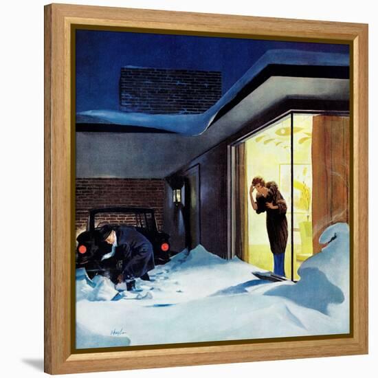 "Late for Party Due to Snow," January 27, 1962-George Hughes-Framed Premier Image Canvas