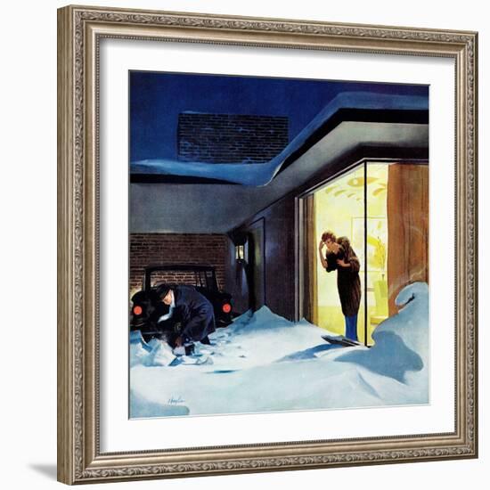 "Late for Party Due to Snow," January 27, 1962-George Hughes-Framed Giclee Print