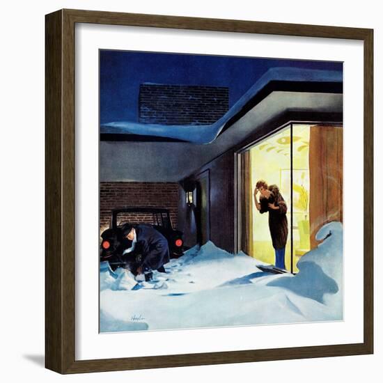 "Late for Party Due to Snow," January 27, 1962-George Hughes-Framed Giclee Print