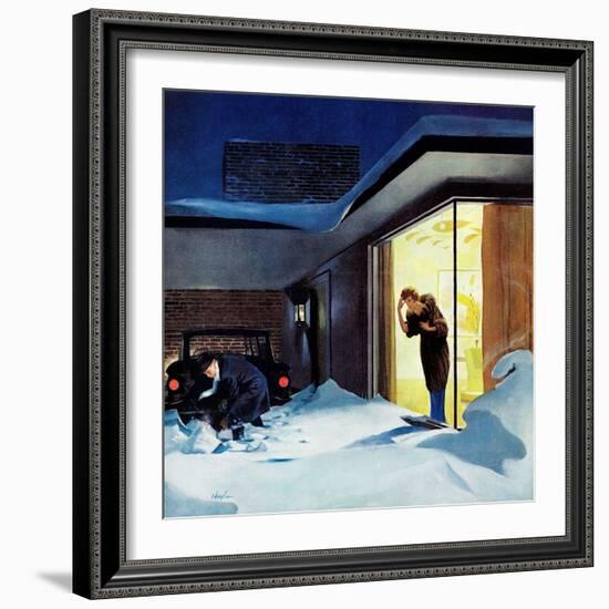 "Late for Party Due to Snow," January 27, 1962-George Hughes-Framed Giclee Print