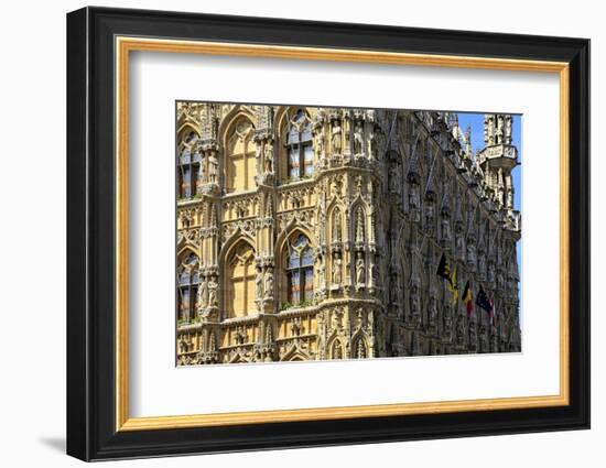 Late Gothic Town Hall at Grote Markt Square, Leuven, Brabant, Belgium, Europe-Hans-Peter Merten-Framed Photographic Print