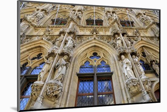 Late Gothic Town Hall at Grote Markt Square, Leuven, Brabant, Belgium, Europe-Hans-Peter Merten-Mounted Photographic Print