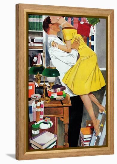 Late in Love - Saturday Evening Post "Leading Ladies", November 22, 1958 pg.30-Fritz Willis-Framed Premier Image Canvas