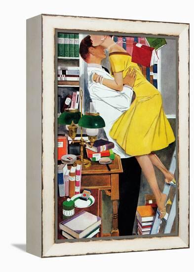 Late in Love - Saturday Evening Post "Leading Ladies", November 22, 1958 pg.30-Fritz Willis-Framed Premier Image Canvas