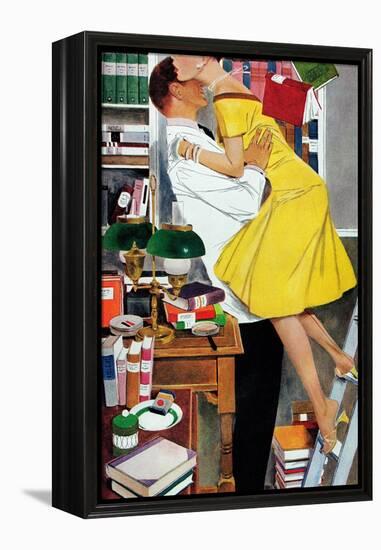 Late in Love - Saturday Evening Post "Leading Ladies", November 22, 1958 pg.30-Fritz Willis-Framed Premier Image Canvas