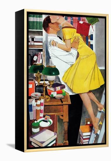 Late in Love - Saturday Evening Post "Leading Ladies", November 22, 1958 pg.30-Fritz Willis-Framed Premier Image Canvas