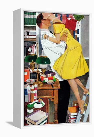 Late in Love - Saturday Evening Post "Leading Ladies", November 22, 1958 pg.30-Fritz Willis-Framed Premier Image Canvas