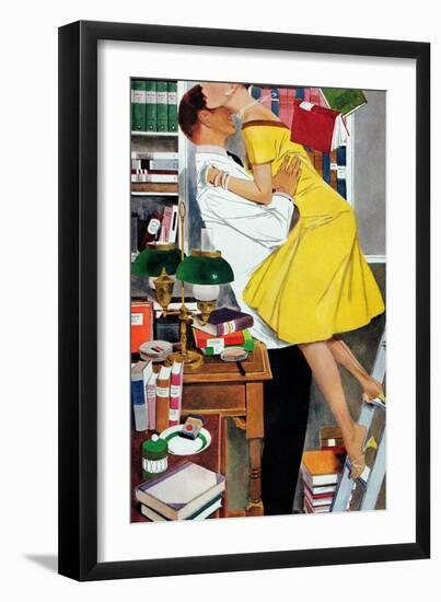 Late in Love - Saturday Evening Post "Leading Ladies", November 22, 1958 pg.30-Fritz Willis-Framed Giclee Print