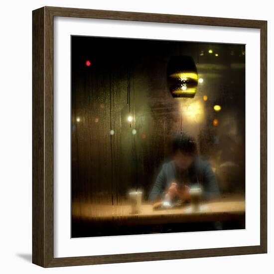 Late Night Coffee and Steamy Windows-Sharon Wish-Framed Photographic Print