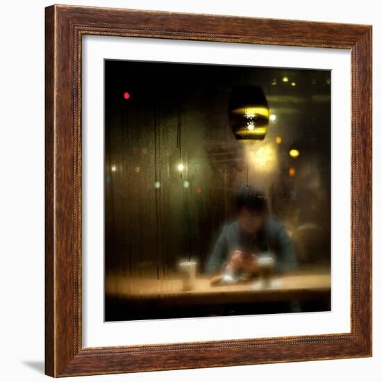 Late Night Coffee and Steamy Windows-Sharon Wish-Framed Photographic Print