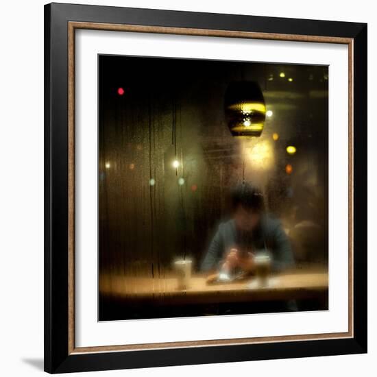 Late Night Coffee and Steamy Windows-Sharon Wish-Framed Photographic Print