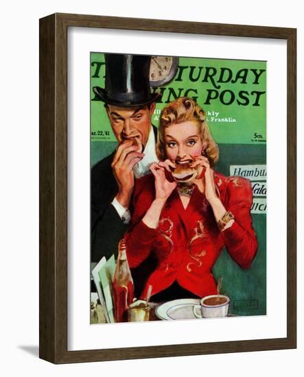 "Late Night Snack," Saturday Evening Post Cover, March 22, 1941-John LaGatta-Framed Giclee Print
