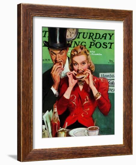 "Late Night Snack," Saturday Evening Post Cover, March 22, 1941-John LaGatta-Framed Giclee Print