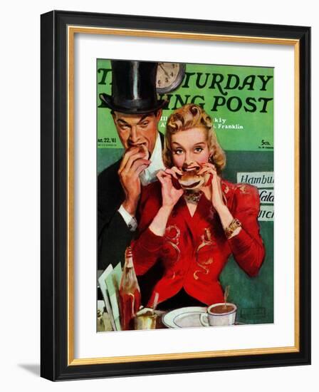 "Late Night Snack," Saturday Evening Post Cover, March 22, 1941-John LaGatta-Framed Premium Giclee Print