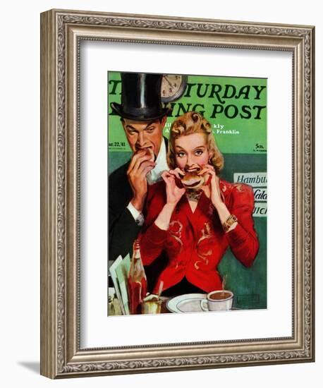 "Late Night Snack," Saturday Evening Post Cover, March 22, 1941-John LaGatta-Framed Giclee Print