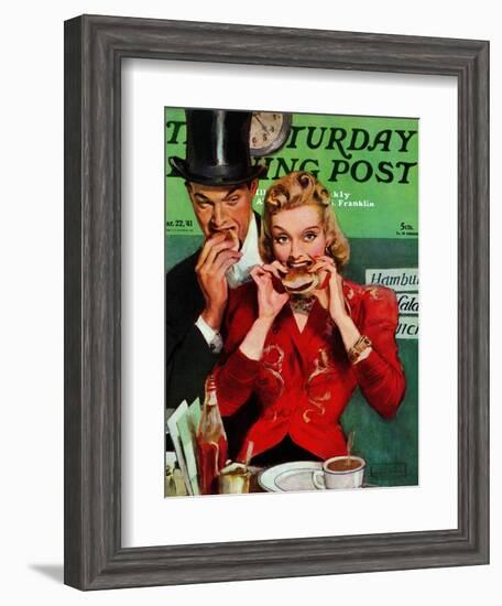 "Late Night Snack," Saturday Evening Post Cover, March 22, 1941-John LaGatta-Framed Giclee Print