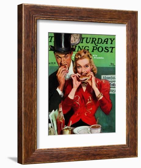 "Late Night Snack," Saturday Evening Post Cover, March 22, 1941-John LaGatta-Framed Giclee Print