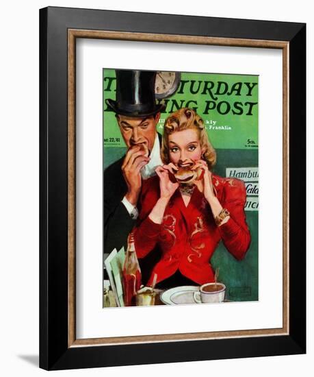 "Late Night Snack," Saturday Evening Post Cover, March 22, 1941-John LaGatta-Framed Giclee Print