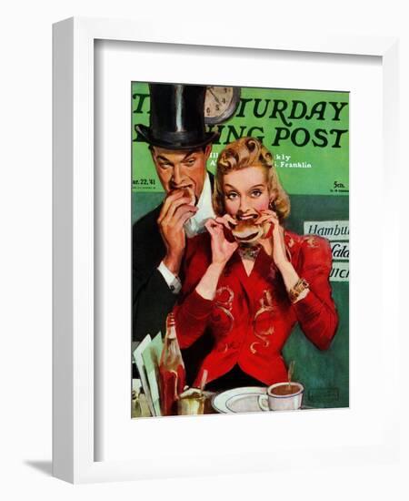 "Late Night Snack," Saturday Evening Post Cover, March 22, 1941-John LaGatta-Framed Giclee Print