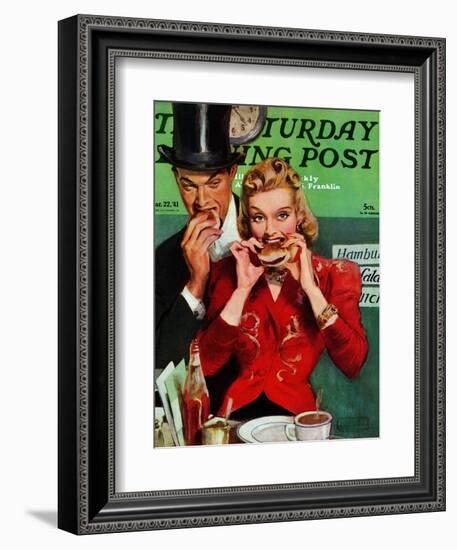 "Late Night Snack," Saturday Evening Post Cover, March 22, 1941-John LaGatta-Framed Giclee Print