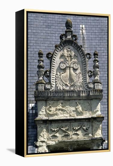 Late Renaissance Style Facade on Courtyard, Laval Castle, Pays De La Loire, Detail, France-null-Framed Premier Image Canvas