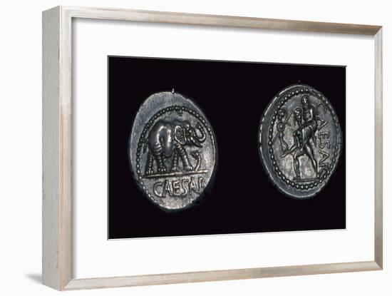 Late republican denarii of Julius Caesar, 1st century BC. Artist: Unknown-Unknown-Framed Giclee Print