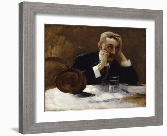 Late Self-Portrait; Spates Selbstbildnis-Carl Schuch-Framed Giclee Print