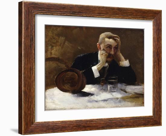 Late Self-Portrait; Spates Selbstbildnis-Carl Schuch-Framed Giclee Print