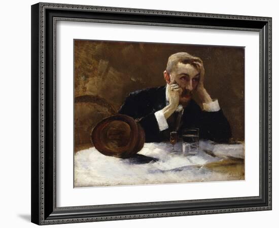 Late Self-Portrait; Spates Selbstbildnis-Carl Schuch-Framed Giclee Print