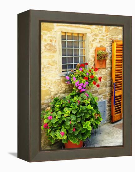 Late Summer in the Tuscan Village of Volpaia, Tuscany, Italy-Richard Duval-Framed Premier Image Canvas