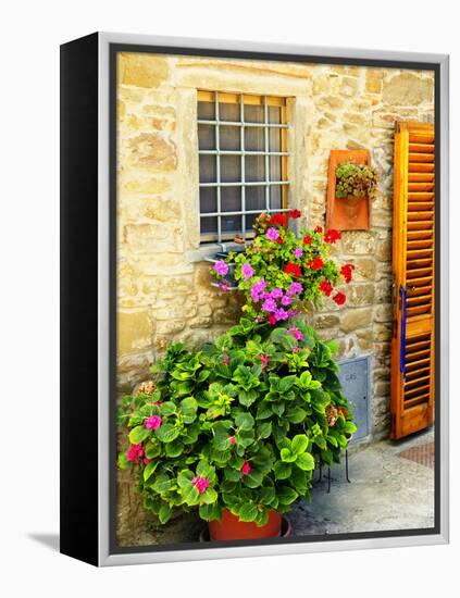 Late Summer in the Tuscan Village of Volpaia, Tuscany, Italy-Richard Duval-Framed Premier Image Canvas