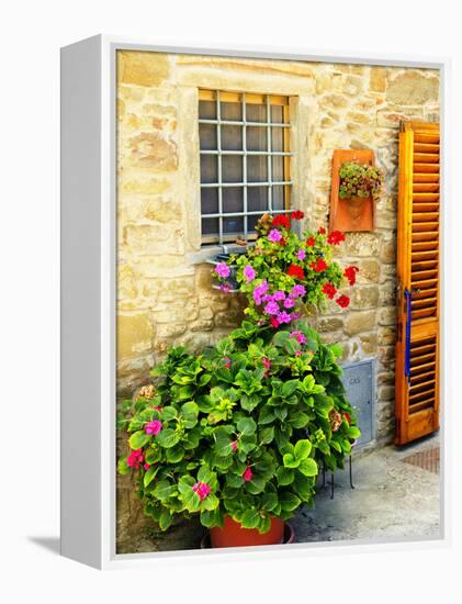 Late Summer in the Tuscan Village of Volpaia, Tuscany, Italy-Richard Duval-Framed Premier Image Canvas